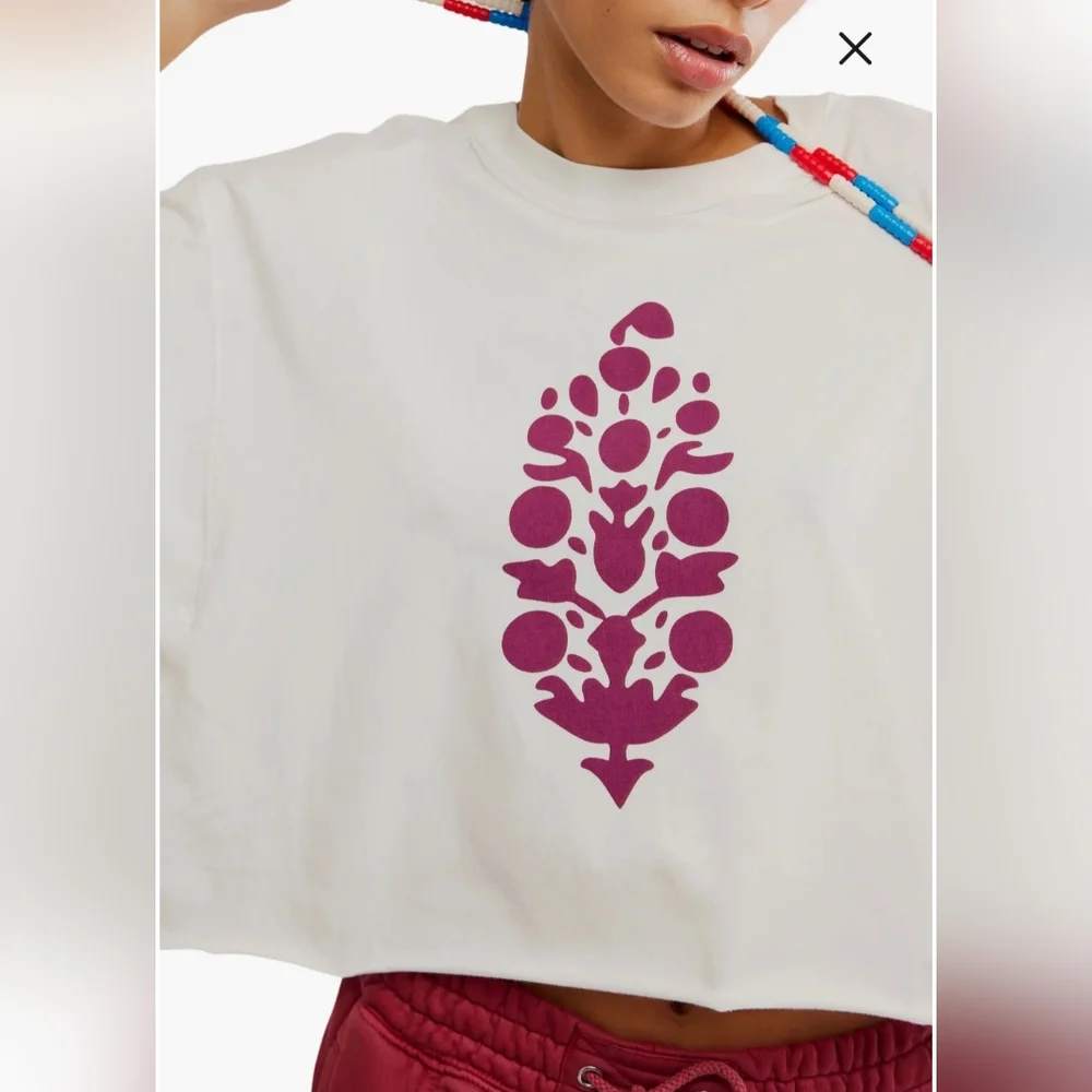 NWOT FP Movement Inspire Buti Tee Deep Mulberry - Picture 1 of 6